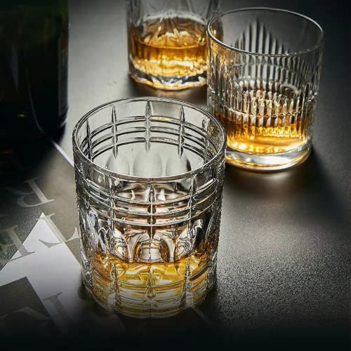 QAPPDA Old Fashioned Whiskey Glasses Set of 12,10oz Rotating Glass Tumbler,Premium Vintage Rocks Bar Glasses Spinning Scotch Glass Bourbon Glasses for Gift,Party,Home Bar