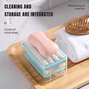 NOBRIM Soap Dish Multifunctional Soap Dish Hands Free Foaming Draining Bar Holder Grid Tray Storage Box Cleaning Tool for Bathroom Accessories