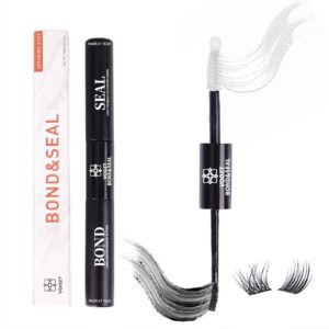 lash bond and seal, voozt lash glue cluster lash glue bond and seal for diy individual lash extensions gentle soothing non-irritating 2 in 1 strong hold long lasting waterproof eyelashes glue