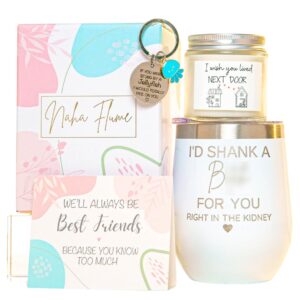 best friend birthday gifts for women friendship - funny wine tumbler gifts for friends female - gifts for best friends women - gifts for her friend bff gift baskets for women - bestie gifts for women