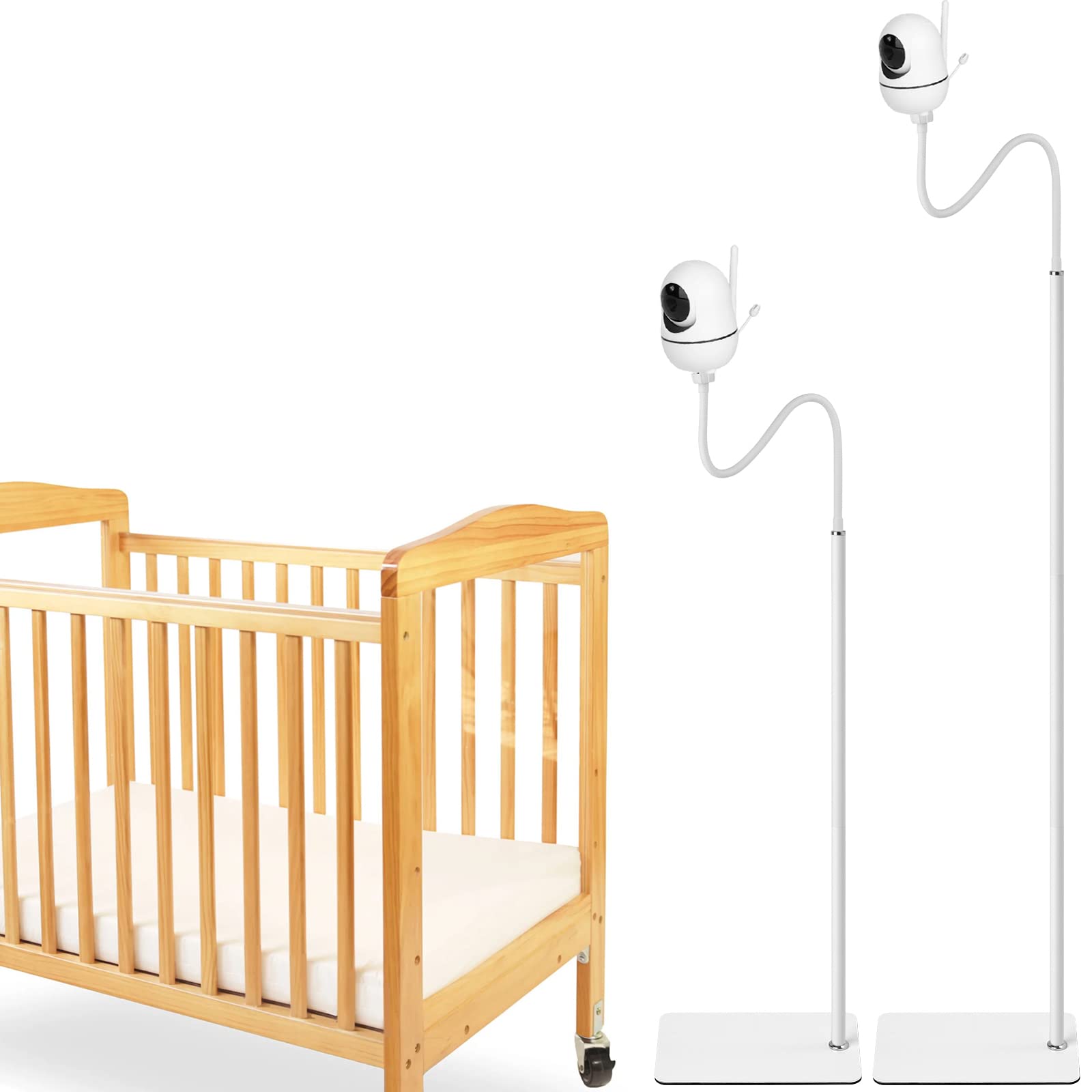 iTODOS Baby Monitor Floor Stand Holder Compatible with HelloBaby HB6550/HB65/HB6558/HB66/HB248,ANMEATE SM935E/SM650,Bonoch,ChildsFarm,iFamily Baby Monitor,Keep Baby Away from Touching,More Safety