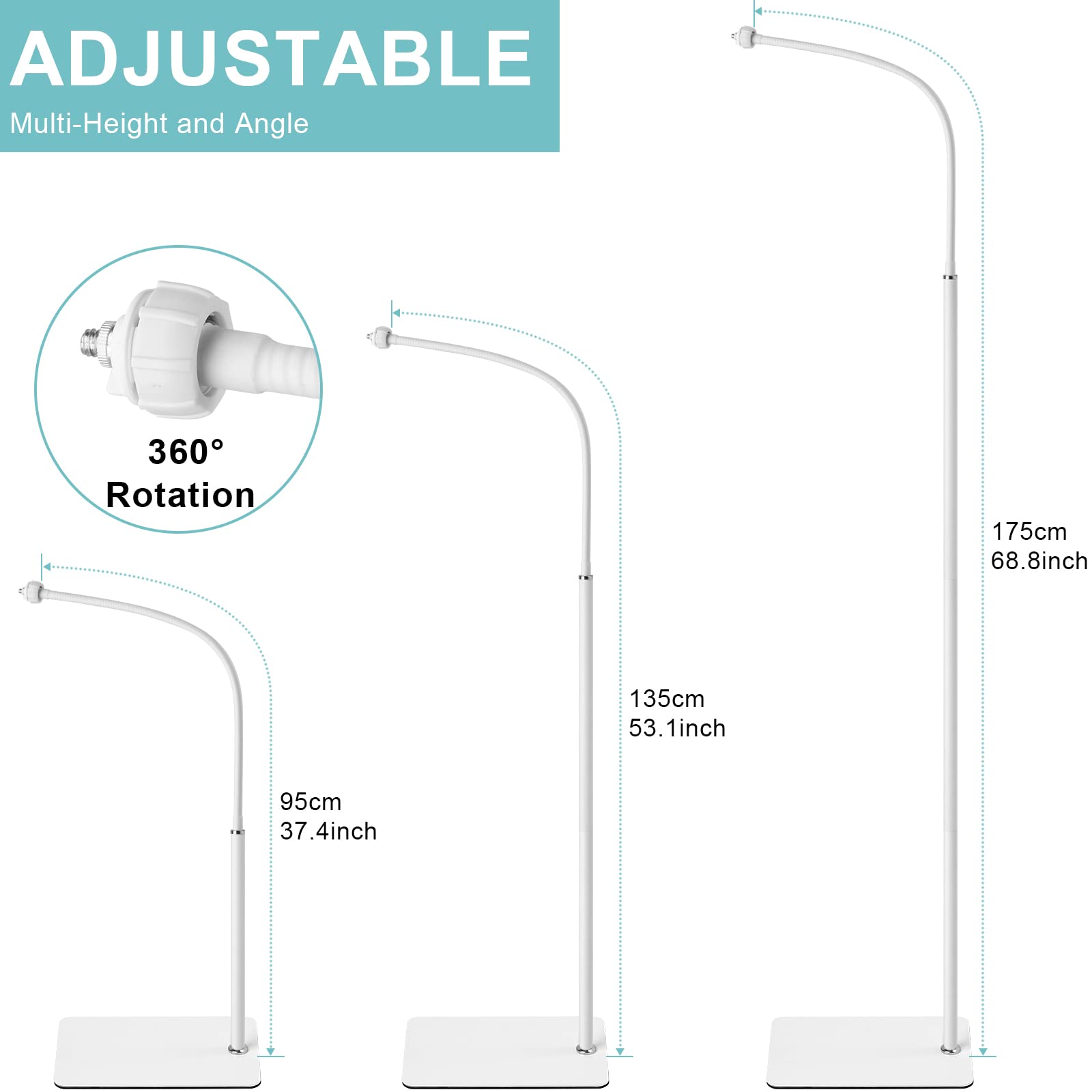 iTODOS Baby Monitor Floor Stand Holder Compatible with HelloBaby HB6550/HB65/HB6558/HB66/HB248,ANMEATE SM935E/SM650,Bonoch,ChildsFarm,iFamily Baby Monitor,Keep Baby Away from Touching,More Safety