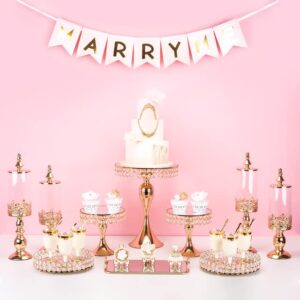 gnjinx 10pcs gold crystal cake stand - elegant display tower for cupcakes, pastries & candies - perfect for weddings, birthdays, baby showers, anniversaries & christmas