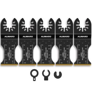 5pcs carbide oscillating multitool blades, oscillating saw blade for hardened metal, nails, bolts, screws, multi tool blade kits universal quick release fit dewalt milwaukee rockwell and bosch