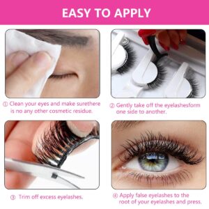 Reusable Self Adhesive Eyelashes, Reusable Adhesive Eyelashes, False Eyelashes Natural Look, Self Adhesive Eyelashes Reusable Self Sticking(5-Pairs)