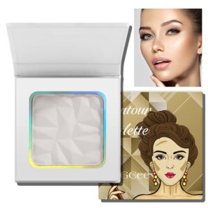 matte white highlight contour palette bright,mini professional matte contouring makeup pallet for face,long lasting smooth powder for face,convenient,cruelty-free & vegan