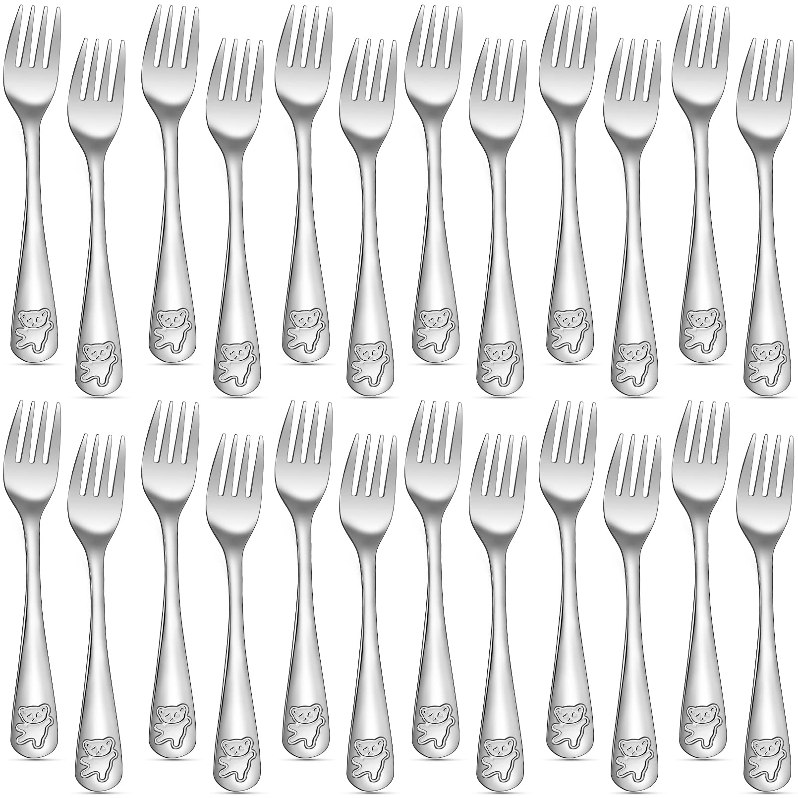 Erinnmy 24 Piece Toddler Forks,Stainless Steel Kids Forks,Kids Silverware,Kids Utensil Set,6.5 inch Kids Dinner Forks Toddler Utensils,Metal Forks Baby Forks for Self Feeding,Dishwasher Safe