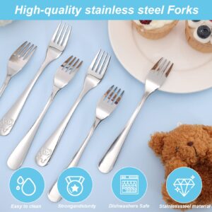 Erinnmy 24 Piece Toddler Forks,Stainless Steel Kids Forks,Kids Silverware,Kids Utensil Set,6.5 inch Kids Dinner Forks Toddler Utensils,Metal Forks Baby Forks for Self Feeding,Dishwasher Safe