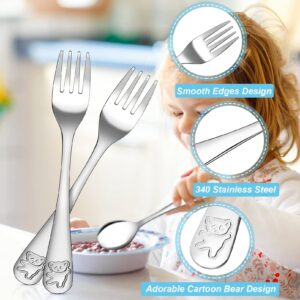 Erinnmy 24 Piece Toddler Forks,Stainless Steel Kids Forks,Kids Silverware,Kids Utensil Set,6.5 inch Kids Dinner Forks Toddler Utensils,Metal Forks Baby Forks for Self Feeding,Dishwasher Safe