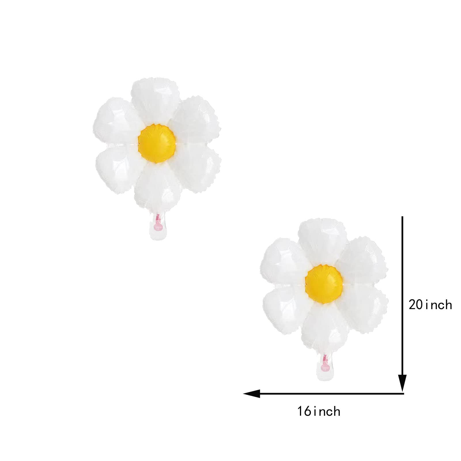 10 Pieces Daisy Mylar Balloons White Daisy Foil Balloons Decorations for Daisy Party, Birthday, Baby Shower, Wedding Decorations Supplies