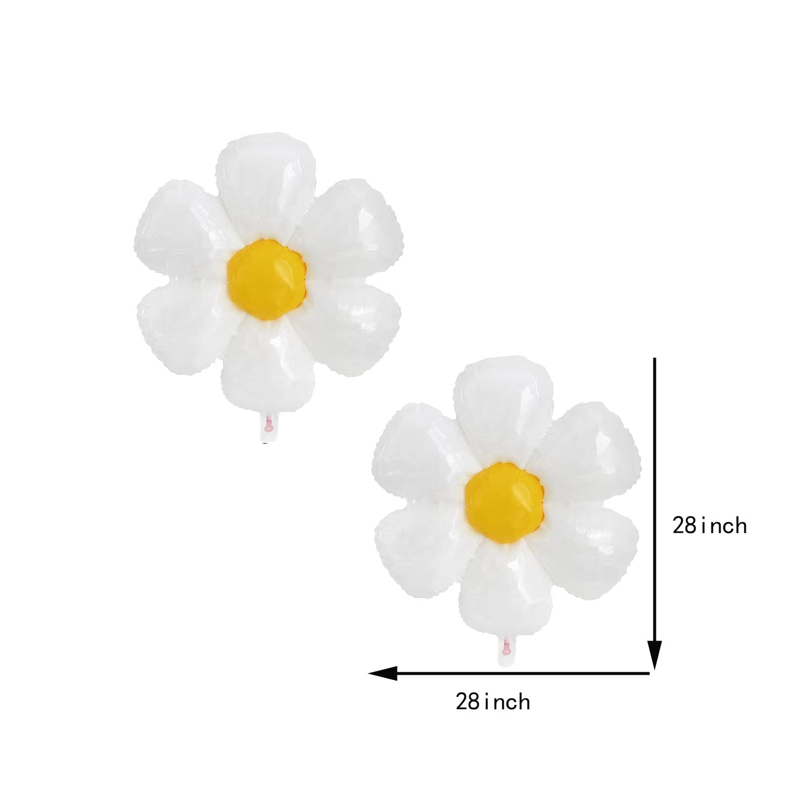 10 Pieces Daisy Mylar Balloons White Daisy Foil Balloons Decorations for Daisy Party, Birthday, Baby Shower, Wedding Decorations Supplies