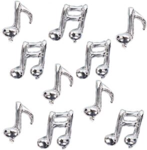10 pcs musical note aluminum foil balloons guitar silver happy birthday music balloons banner music party decorations for music themed party, birthday, home outdoor party, celebrations