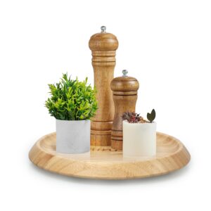 minboo 9" bamboo lazy susan organizer kitchen turntable for cabinet pantry table organization