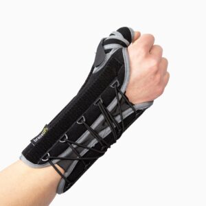 braceup quick wrap wrist and thumb brace - wrist brace with thumb support for thumb spica splint, dequervains tendonitis wrist brace with thumb stabilizer (right hand)