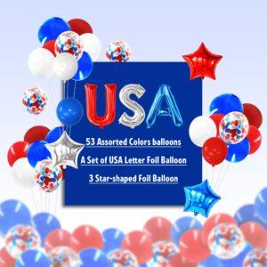 Party Spot! 315 pcs Labor Day Decorations, 4th of July Party decorations, Tableware for 25 Guests, Patriotic Party Decorations, Independence Day Decoration Supplies, “USA” Balloons, Tablecloth, Flag