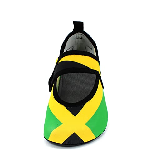 Water Shoes for Women Quick Dry Swim Beach Shoes Footwear for Sport Travel Dance Outdoor Surfing Yoga Exercise Jamaica Flag Caribbean Reggae Rasta(JA01-M)