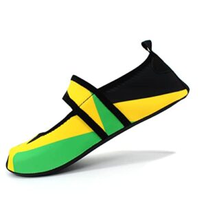 Water Shoes for Women Quick Dry Swim Beach Shoes Footwear for Sport Travel Dance Outdoor Surfing Yoga Exercise Jamaica Flag Caribbean Reggae Rasta(JA01-M)