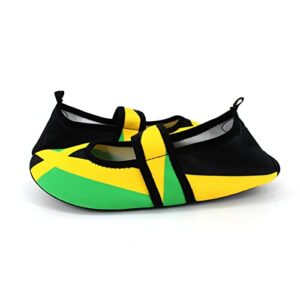 Water Shoes for Women Quick Dry Swim Beach Shoes Footwear for Sport Travel Dance Outdoor Surfing Yoga Exercise Jamaica Flag Caribbean Reggae Rasta(JA01-M)