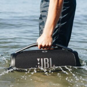 JBL Boombox 3 Wireless Bluetooth Streaming Portable Speaker, Black - IP67 Dustproof and Waterproof, up to 24 Hours of Play Time - WEPGPY Cable