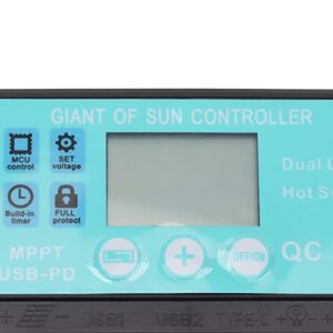 MPPT Regulator, Accurate Solar Charge Controller No Power Start Easy To Install Short Circuit Protection for Household (10A)