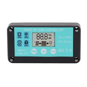 MPPT Regulator, Accurate Solar Charge Controller No Power Start Easy To Install Short Circuit Protection for Household (10A)
