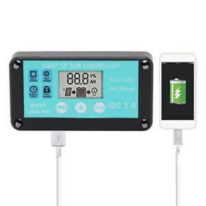 MPPT Regulator, Accurate Solar Charge Controller No Power Start Easy To Install Short Circuit Protection for Household (10A)