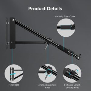 SmallRig 148CM Wall Mount Light Stand Boom Arm with Triangle Base, 180° Adjustable Ring Light Wall Mount for Photography Studio, COB Light, Softbox, RA-W150-4172