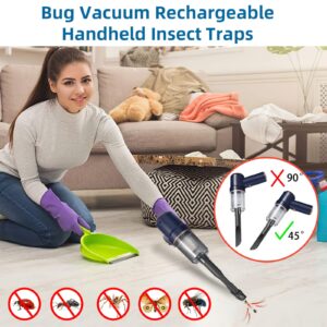 Bug Vacuum Catcher,Cordless Handheld Vacuum Cleaner Rechargeable Bug Catcher 6000Pa Suction Power with Multifunctional Suction Nozzle for Home Office Insect Stink Bug Moth Spider and Car Cleaning Blue