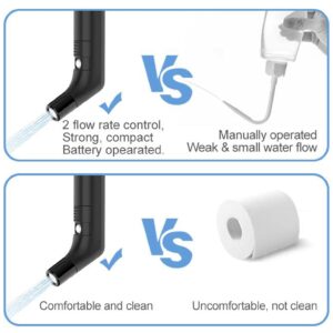 Electric Rechargeable Handheld Personal Travel Bidet Sprayer for Toilet,Bathroom and Outdoor Hiking，Sprayer Muslim Shower Spray Clean with 2.3Liters Water Storage (Black 2.3Liters)