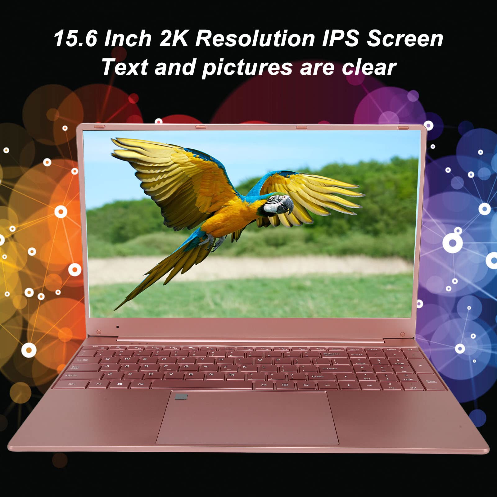 PUSOKEI 15.6in Laptop Computer, Intel N5095 CPU LPDDR4 12GB RAM 128G ROM 1080P HD IPS Display,Portable Laptop, for Windows 10 Laptop with Fingerprint Unlock and Numeric Keypad