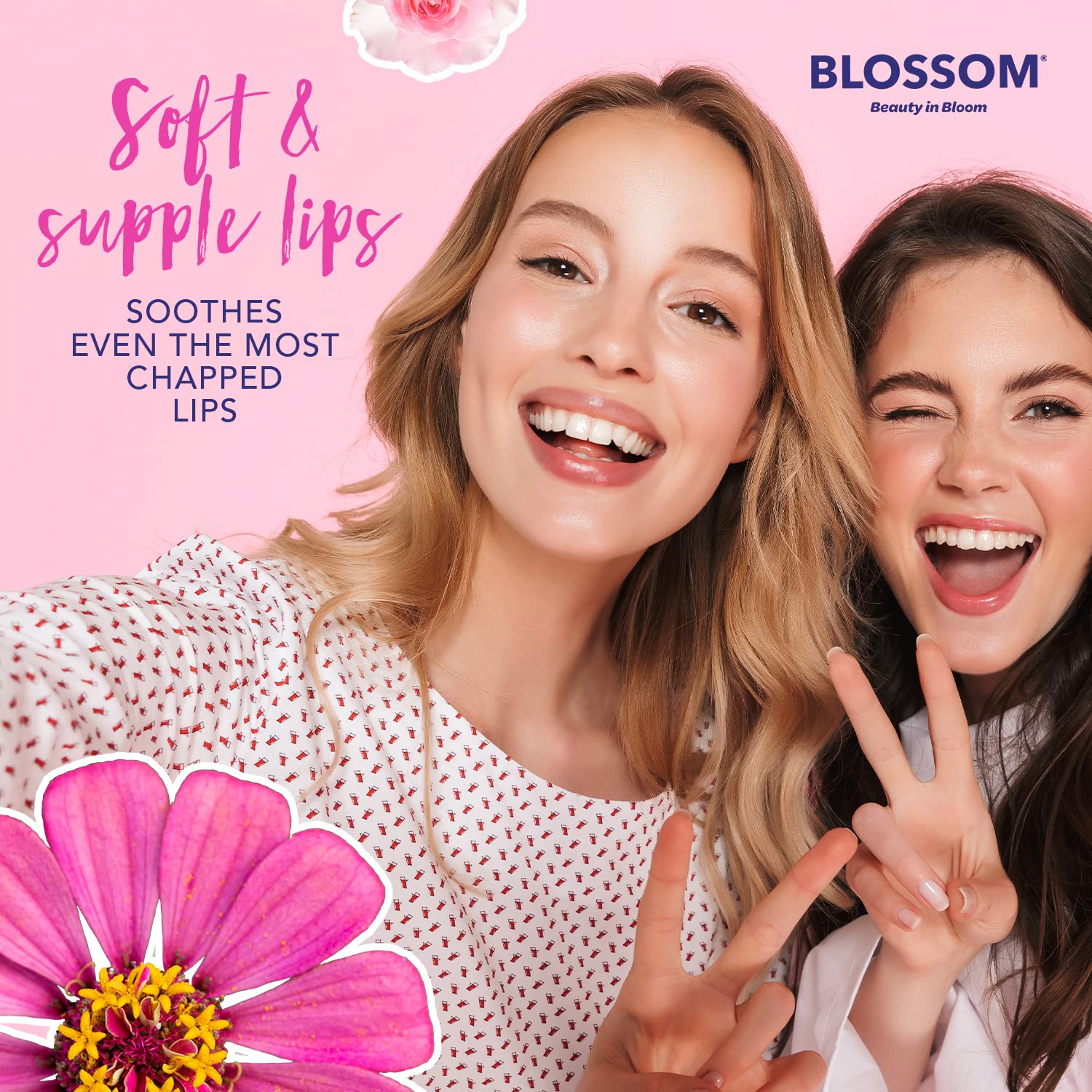 Blossom Scented Roll on Lip Gloss, Infused with Real Flowers, Made in USA, 0.40 fl oz, 2 pack, Raspberry/Watermelon