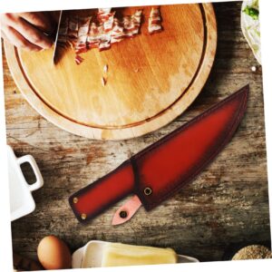 Luxshiny Camping Knives Chef Knife Set Cover Guard Protector Protector for Kitchen Brown Blade Regenerated Leather Round Buckle Shun Knife