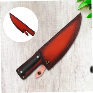 Luxshiny Camping Knives Chef Knife Set Cover Guard Protector Protector for Kitchen Brown Blade Regenerated Leather Round Buckle Shun Knife
