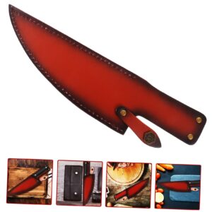 Luxshiny Camping Knives Chef Knife Set Cover Guard Protector Protector for Kitchen Brown Blade Regenerated Leather Round Buckle Shun Knife