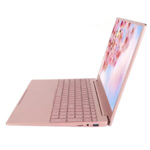 VINGVO Pink Laptop, 2K IPS Office Laptop Front Camera Quad Core CPU 15.6 Inch 6000mAh for Gaming (16+512G US Plug)