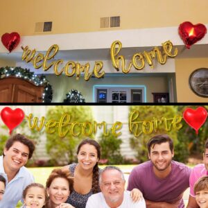 Stcomart Welcome Home Balloon Banner for Homecoming Party Decorations, Gold