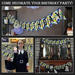 Wednesday Happy Bithday Banner Party Decorations Boy Girl Bithday Party Decoration