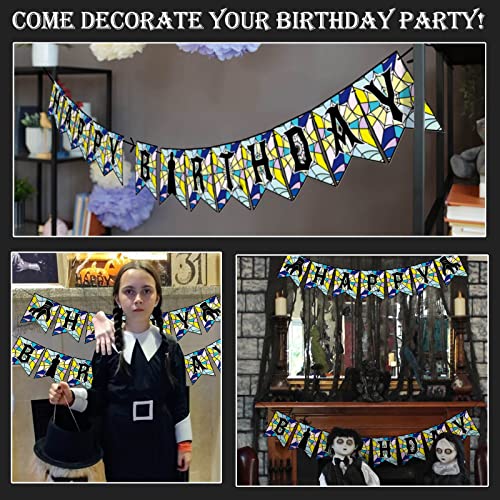 Wednesday Happy Bithday Banner Party Decorations Boy Girl Bithday Party Decoration