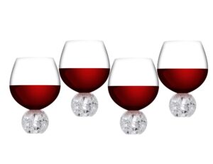 ylnnlc 20oz wine glasses, red wine glasses set of 4, crystal wine glasses with ball base. gift for wine tasting, anniversary, birthday. wine glasses for unique wine glasses gifts, large wine glasses