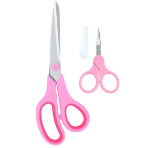 pink scissors for office home school craft sewing fabric supplies, 8 inch/3.5 inch