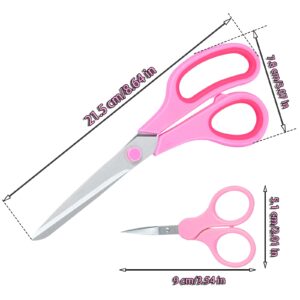 Pink Scissors for Office Home School Craft Sewing Fabric Supplies, 8 Inch/3.5 Inch