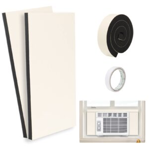 hoxha ac side panels kits, air conditioner foam insulation window kit 2 pack, air conditioner accessories seal, 17 inch×9 inch ×7/8 inch,white