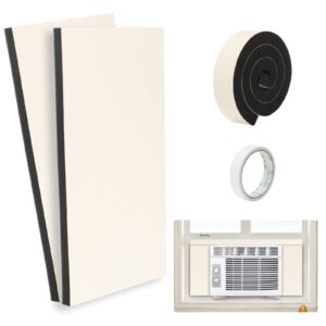 HOXHA AC Side Panels Kits, Air Conditioner Foam Insulation Window Kit 2 Pack, Air Conditioner Accessories Seal, 17 inch×9 inch ×7/8 inch,White