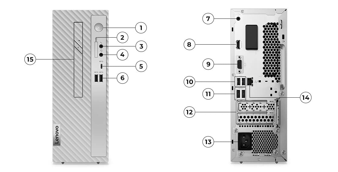 Lenovo IdeaCentre 3i Desktop Intel Core i5-12400 16GB DDR4 RAM 256GB SSD Intel UHD Graphics 710 VGA HDMI Wi-Fi 6 Bluetooth 5.1 Mouse and Keyboard Windows 11 Pro Grey
