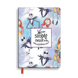 WHLBHG Jack and Sally Inspired Gift Halloween Gifts for Women Girlfriends We’re Simply Meant To Be Leather Notebook Jack and Sally Writing Planner Notebook (Simply Meant To Be)