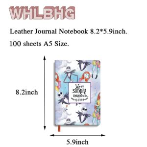WHLBHG Jack and Sally Inspired Gift Halloween Gifts for Women Girlfriends We’re Simply Meant To Be Leather Notebook Jack and Sally Writing Planner Notebook (Simply Meant To Be)