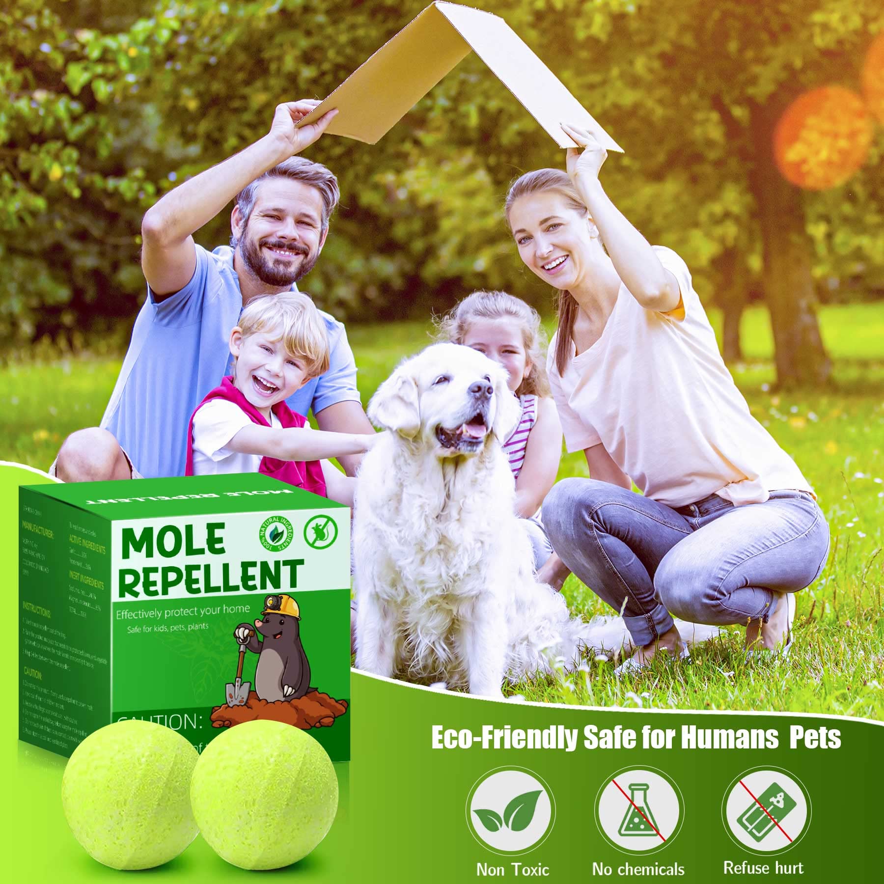 12pack Mole Repellent, Gopher Repellent, Vole Repellent, Powerful Mole Repellent for Lawn Garden Yard Outdoor, Snake Repellent, Groundhog Repellent, Armadillo Repellent, Mole Deterrent