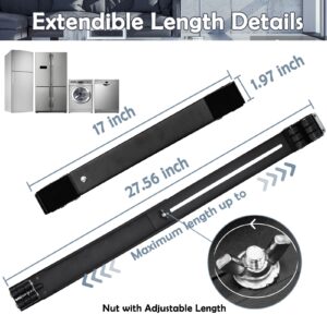 Universal Extendable Furniture Appliances Rollers, Strong Mover Tools with 24 Roller & Brake Equipment Strong Base for Washing Machines Refrigerators Dryers Bearing 600LB