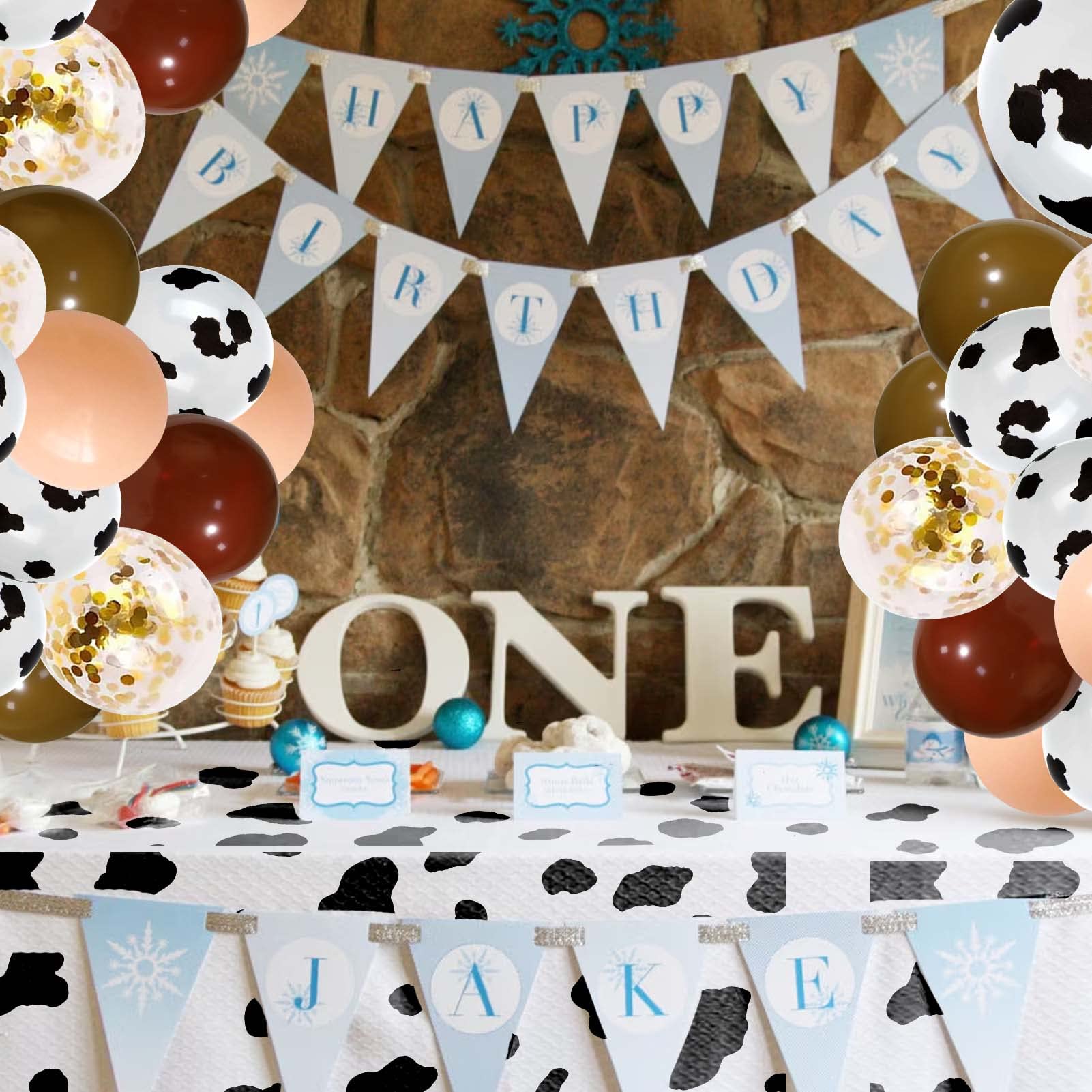 95 Pcs Cow Balloons, 12”Brown Blush Neutral Cow Print Balloon Confetti Helium Latex Balloons for Birthday, Baby Shower, Cow Print Party, Cowboy CowGirl Rodeo Party, Farm Party Decorations Supplies