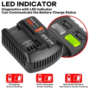 20V Fast Charger CMCB104 for Craftsman V20 Lithium Battery CMCB204 CMCB202 CMCB201 CMCB209 CMCB205 CMCB100 CMCB101 Replacement for Craftsman 20V Battery Charger